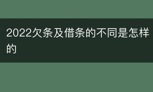 2022欠条及借条的不同是怎样的