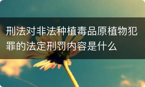 刑法对非法种植毒品原植物犯罪的法定刑罚内容是什么