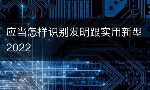 应当怎样识别发明跟实用新型2022