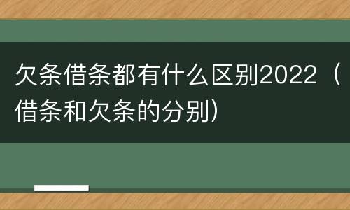 欠条借条都有什么区别2022（借条和欠条的分别）