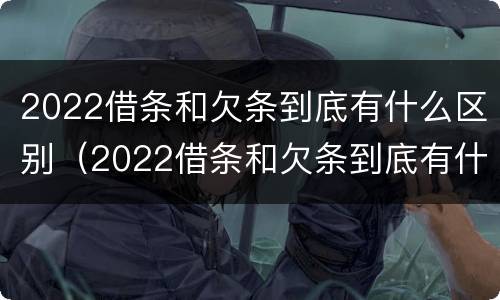 2022借条和欠条到底有什么区别（2022借条和欠条到底有什么区别呢）