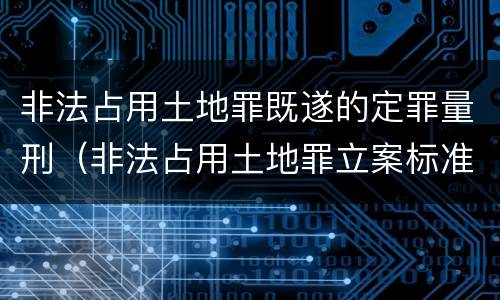 非法占用土地罪既遂的定罪量刑（非法占用土地罪立案标准）
