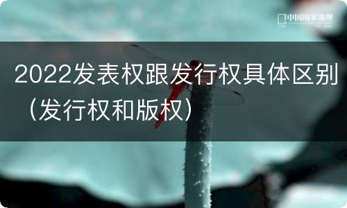 2022发表权跟发行权具体区别（发行权和版权）