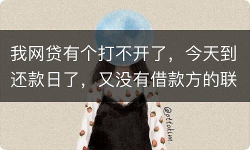 我网贷有个打不开了，今天到还款日了，又没有借款方的联系方式，请问要怎么办