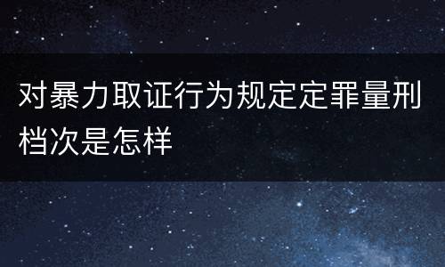 对暴力取证行为规定定罪量刑档次是怎样