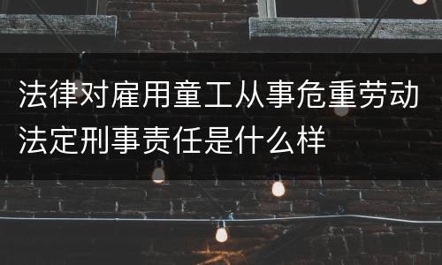 法律对雇用童工从事危重劳动法定刑事责任是什么样