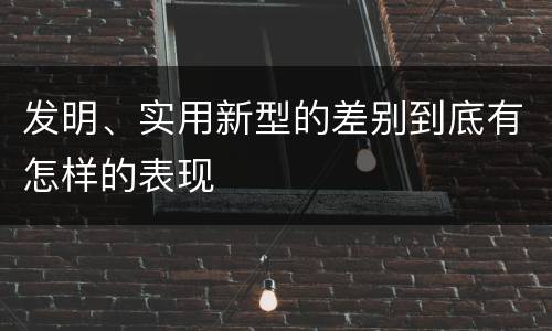 发明、实用新型的差别到底有怎样的表现