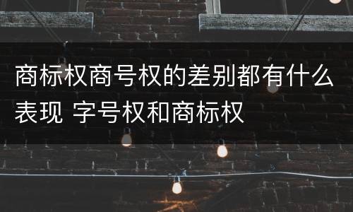 商标权商号权的差别都有什么表现 字号权和商标权