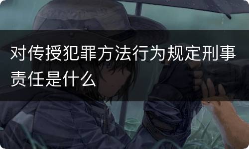 对传授犯罪方法行为规定刑事责任是什么