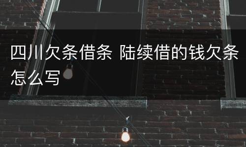四川欠条借条 陆续借的钱欠条怎么写