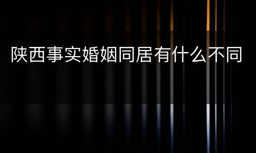 陕西事实婚姻同居有什么不同