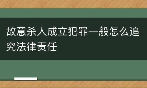 故意杀人成立犯罪一般怎么追究法律责任
