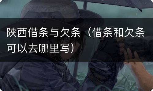 陕西借条与欠条（借条和欠条可以去哪里写）
