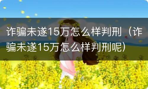诈骗未遂15万怎么样判刑（诈骗未遂15万怎么样判刑呢）