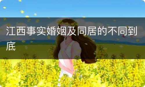 江西事实婚姻及同居的不同到底