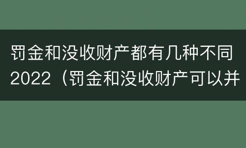 罚金和没收财产都有几种不同2022（罚金和没收财产可以并处吗）