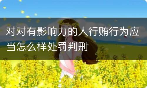 对对有影响力的人行贿行为应当怎么样处罚判刑