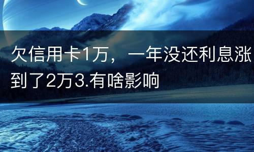 欠信用卡1万，一年没还利息涨到了2万3.有啥影响
