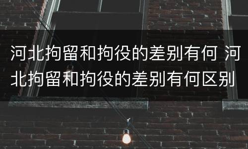 河北拘留和拘役的差别有何 河北拘留和拘役的差别有何区别呢
