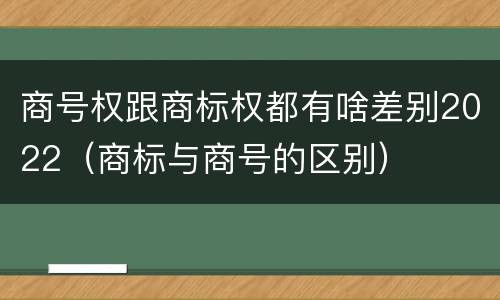 商号权跟商标权都有啥差别2022（商标与商号的区别）