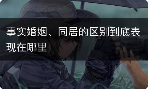 事实婚姻、同居的区别到底表现在哪里