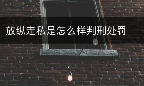 放纵走私是怎么样判刑处罚