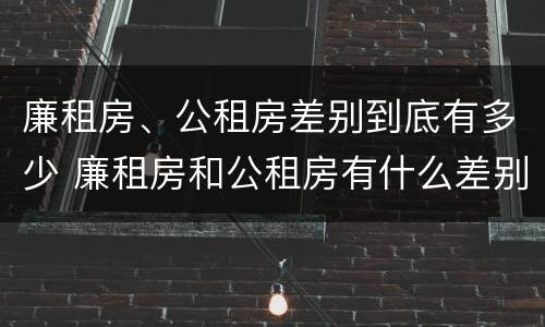 廉租房、公租房差别到底有多少 廉租房和公租房有什么差别