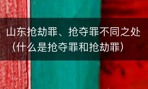 山东抢劫罪、抢夺罪不同之处（什么是抢夺罪和抢劫罪）