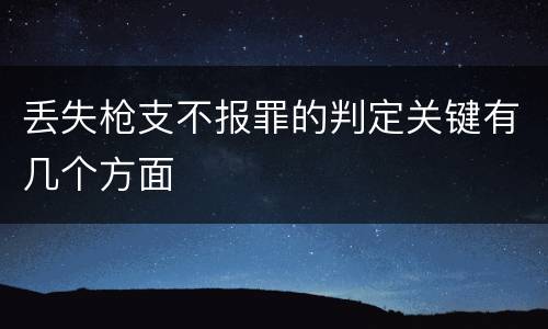 丢失枪支不报罪的判定关键有几个方面