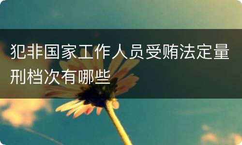 犯非国家工作人员受贿法定量刑档次有哪些
