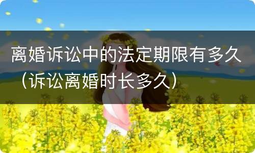 离婚诉讼中的法定期限有多久（诉讼离婚时长多久）