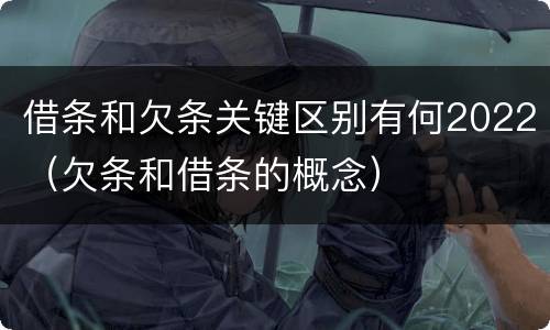 借条和欠条关键区别有何2022（欠条和借条的概念）