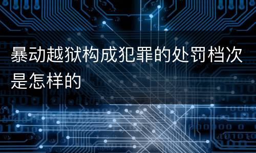 暴动越狱构成犯罪的处罚档次是怎样的
