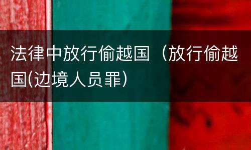 法律中放行偷越国（放行偷越国(边境人员罪）