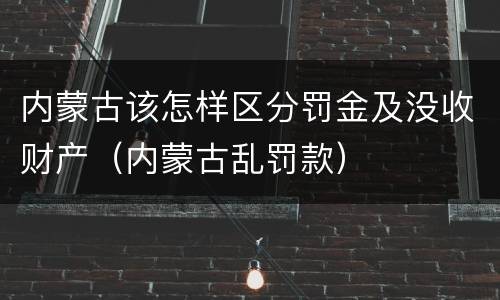 内蒙古该怎样区分罚金及没收财产（内蒙古乱罚款）
