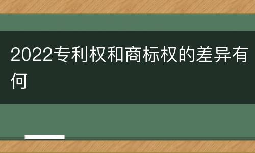 2022专利权和商标权的差异有何