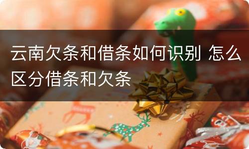 云南欠条和借条如何识别 怎么区分借条和欠条