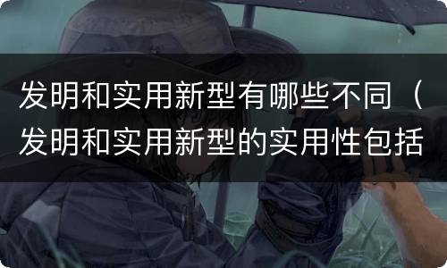 发明和实用新型有哪些不同（发明和实用新型的实用性包括）