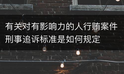有关对有影响力的人行贿案件刑事追诉标准是如何规定