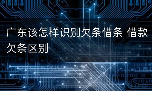 广东该怎样识别欠条借条 借款欠条区别