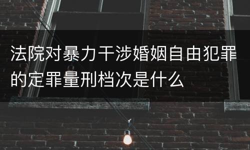 法院对暴力干涉婚姻自由犯罪的定罪量刑档次是什么