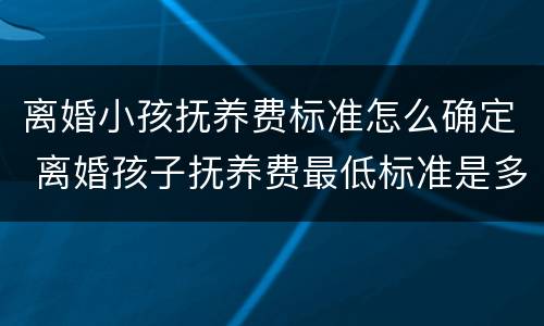 离婚小孩抚养费标准怎么确定 离婚孩子抚养费最低标准是多少