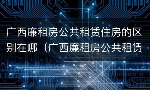 广西廉租房公共租赁住房的区别在哪（广西廉租房公共租赁住房的区别在哪查）
