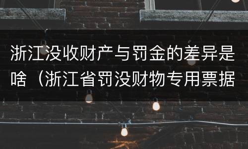 浙江没收财产与罚金的差异是啥（浙江省罚没财物专用票据是什么意思）
