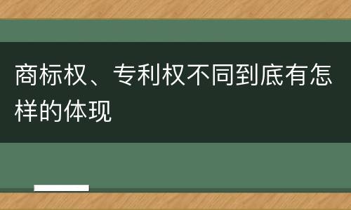 商标权、专利权不同到底有怎样的体现