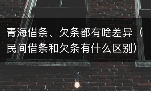 青海借条、欠条都有啥差异（民间借条和欠条有什么区别）