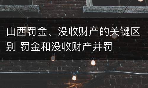山西罚金、没收财产的关键区别 罚金和没收财产并罚