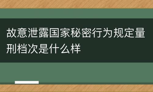 故意泄露国家秘密行为规定量刑档次是什么样