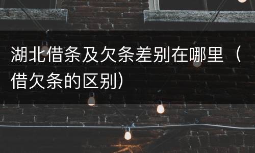 湖北借条及欠条差别在哪里（借欠条的区别）