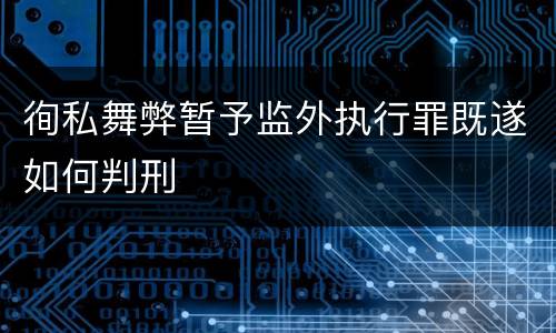 徇私舞弊暂予监外执行罪既遂如何判刑